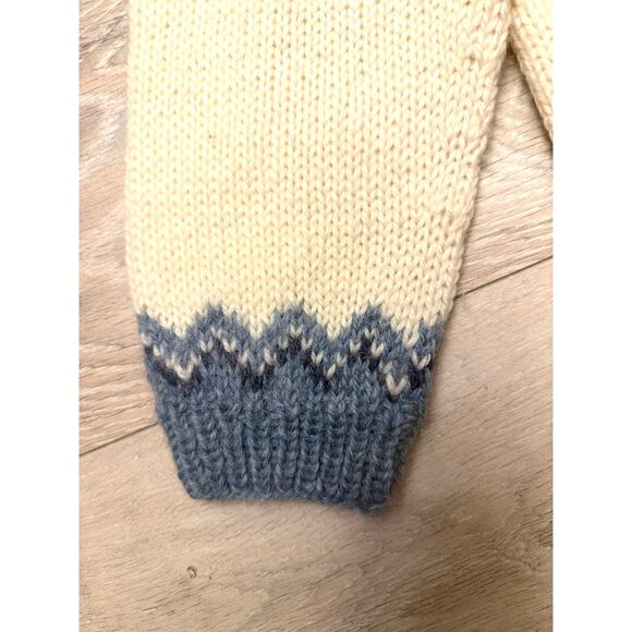 Vintage Danish Handknit Wool Nordic Cardigan 70s Fair Isle William Schmidt Style - Picture 5 of 12